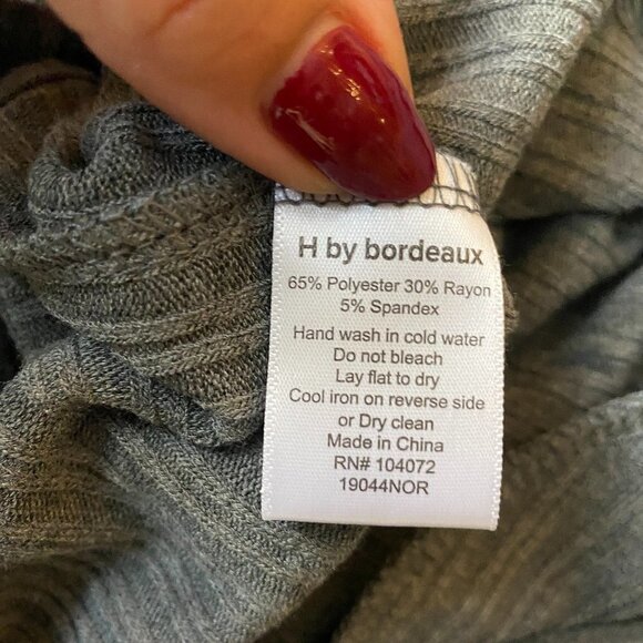 H By Bordeaux BNWOT Grey Cardigan NEW Waterfall Open Front Pockets - Picture 8 of 9